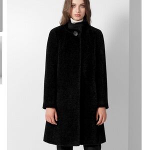 Cinzia Rocca FLARED BLACK WOOL AND ALPACA COAT